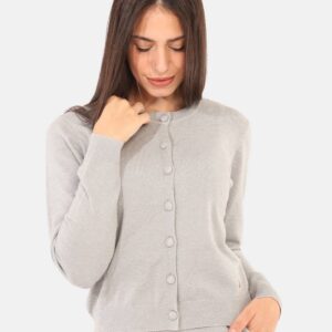 Maglione Yes Zee Argento - Maglione modello cardigan, in total argento con filo lurex. La vestibilità è morbida e pratica gr
