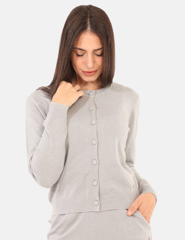 Abbigliamento donna scontato - Maglione Yes Zee Argento