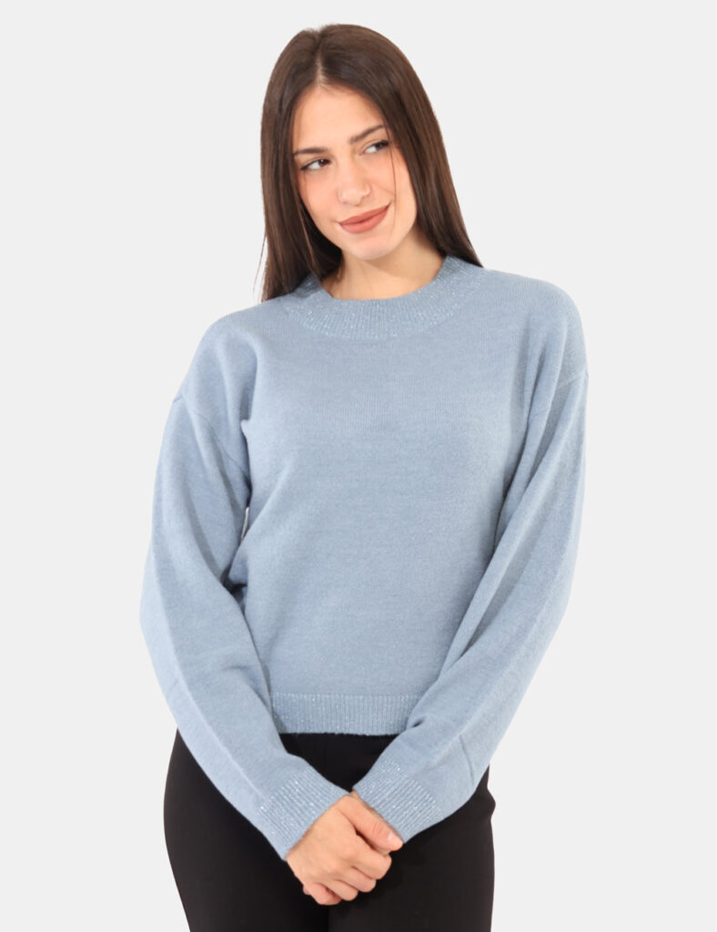 Abbigliamento donna scontato - Maglione Yes Zee Azzurro