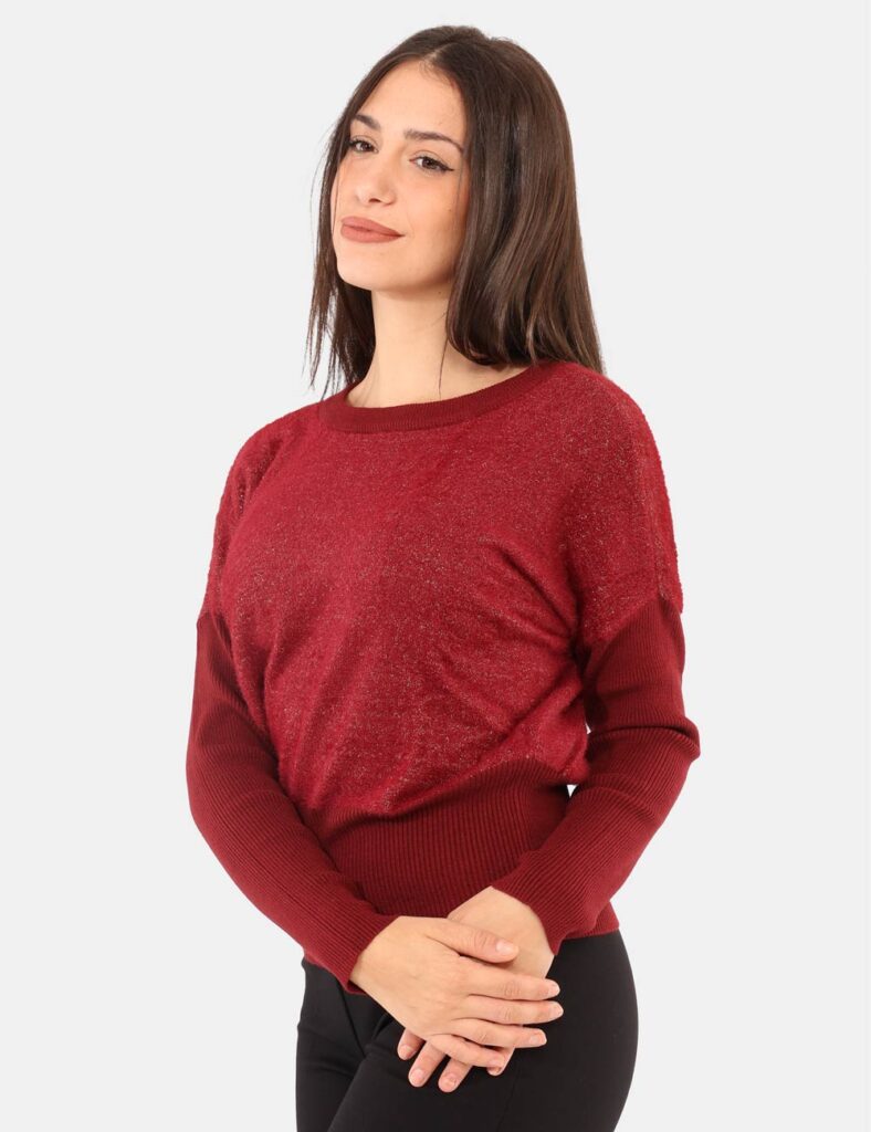 Abbigliamento donna scontato - Maglione Yes Zee Bordeaux