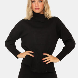 Maglione Rue De Clerie Nero - Maglione dolcevita in total nero. La vestibilità è morbida e regolare. Il maglione è adatto pe