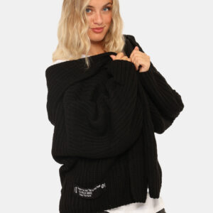 Cardigan Via Delle Rose Nero - Cardigan in total nero con trama lavorata. La vestibilità è morbida e pratica. Il cardigan è