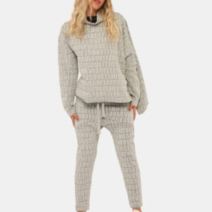 Pantaloni Via Delle Rose Grigio - Pantaloni in tessuto total grigio chiaro con logo brand in rilievo. Presenti tasche a tagl