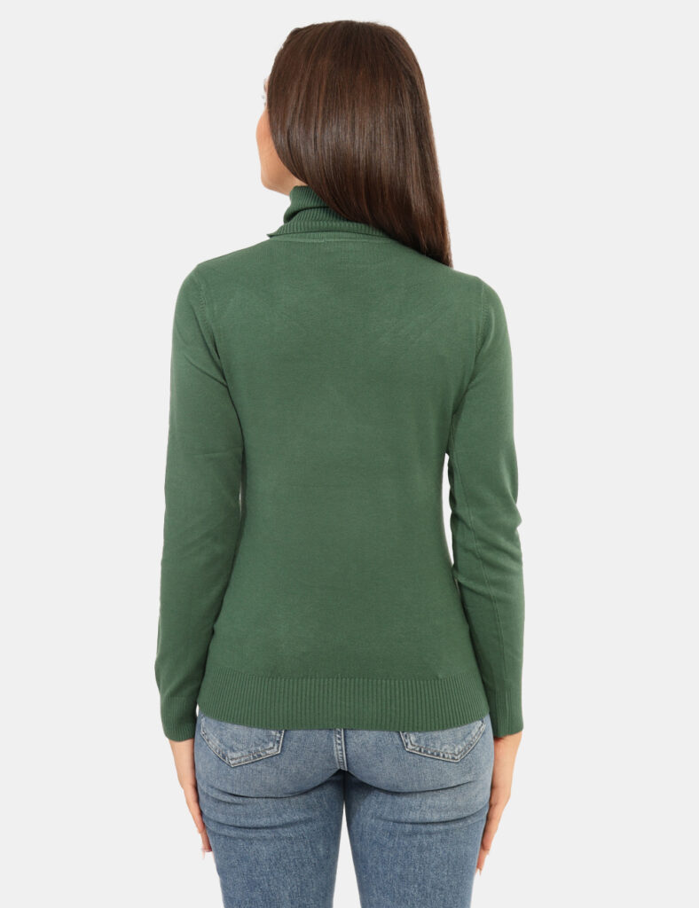 Dolcevita Rue De Clerie Verde - Maglione dolcevita total verde. La vestibilità è morbida e regolare. Il maglione dolcevita è