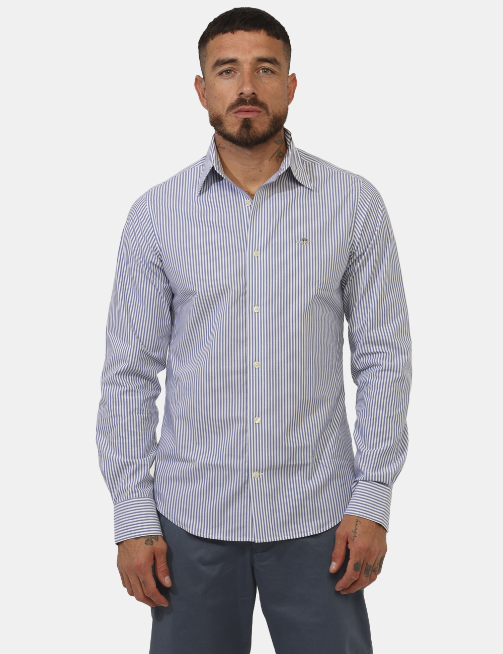 3240172-L-CA_AZZURRO_AI25_6 Camicia Gant Azzurro Taglia L - L’articolo appartiene al campionario esclusivo di stagione: pezzo unico.Cod. art. 3240172 L