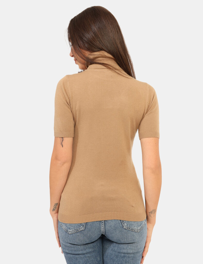 Maglia scontata - Dolcevita a maniche corte Rue De Clerie Marrone