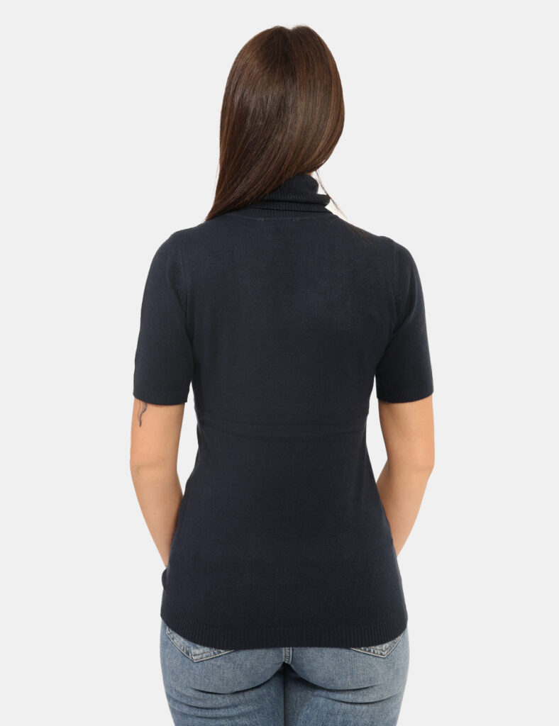 Maglia scontata - Dolcevita a maniche corte Rue De Clerie Blu