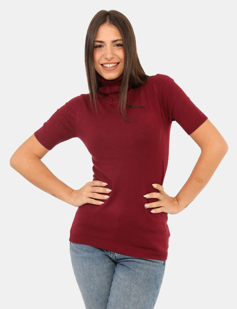 Maglia scontata - Dolcevita a maniche corte Rue De Clerie Bordeaux