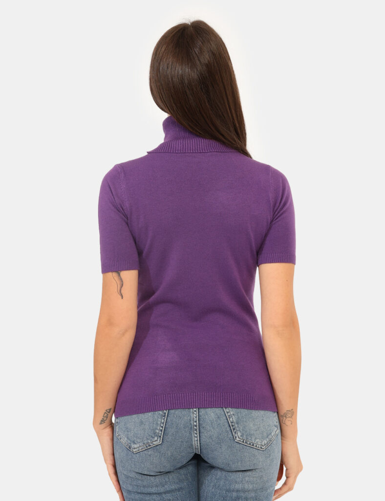 Maglia scontata - Dolcevita a maniche corte Rue De Clerie Viola