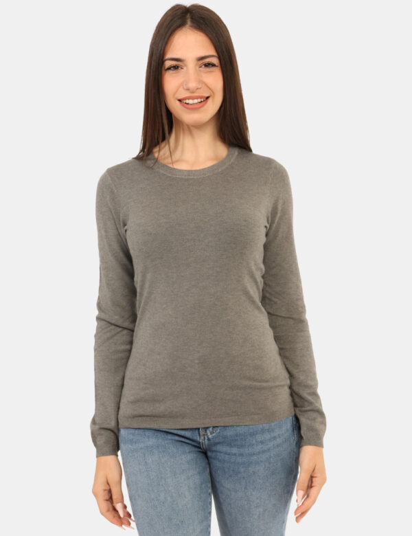 Maglione Rue De Clerie Grigio - Maglione classico a girocollo in total grigio antracite. La vestibilità è morbida e regolare