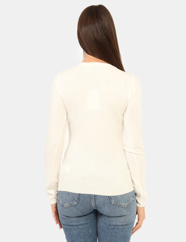 Maglione Rue De Clerie Panna - Maglione classico a girocollo in total bianco panna. La vestibilità è morbida e regolare. Il