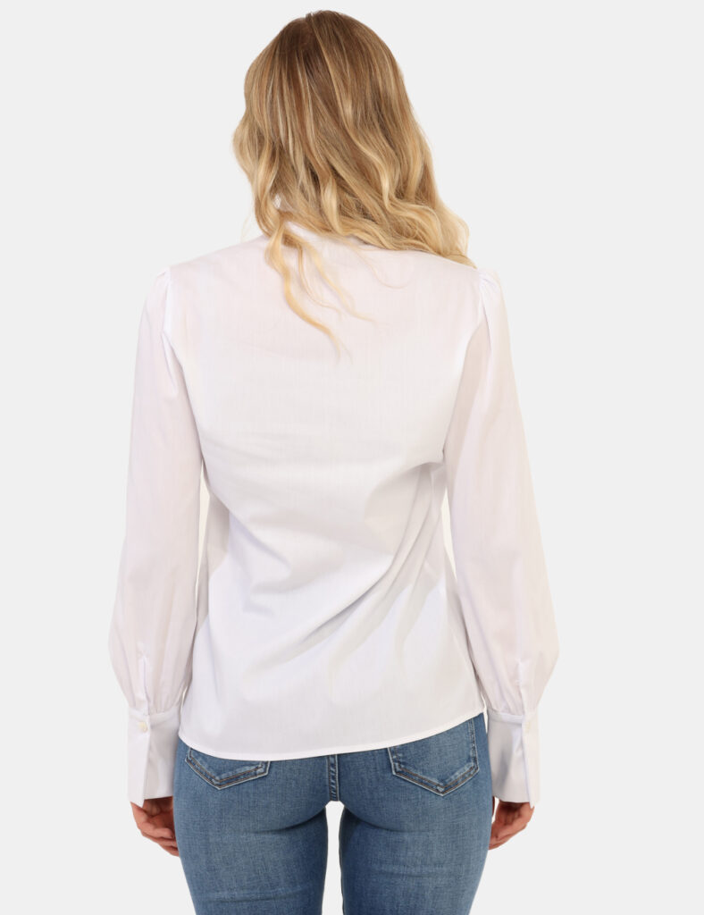 Camicia bluse elegante da donna scontata - Blusa Materica Bianco