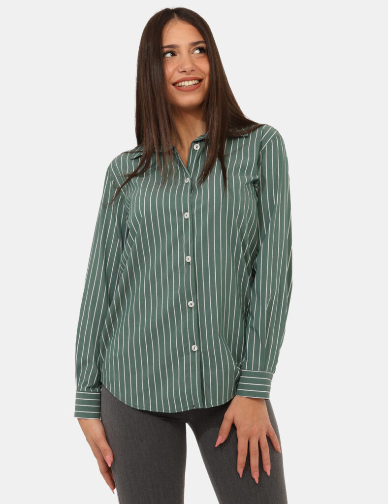 Abbigliamento donna scontato - Camicia Materica Verde