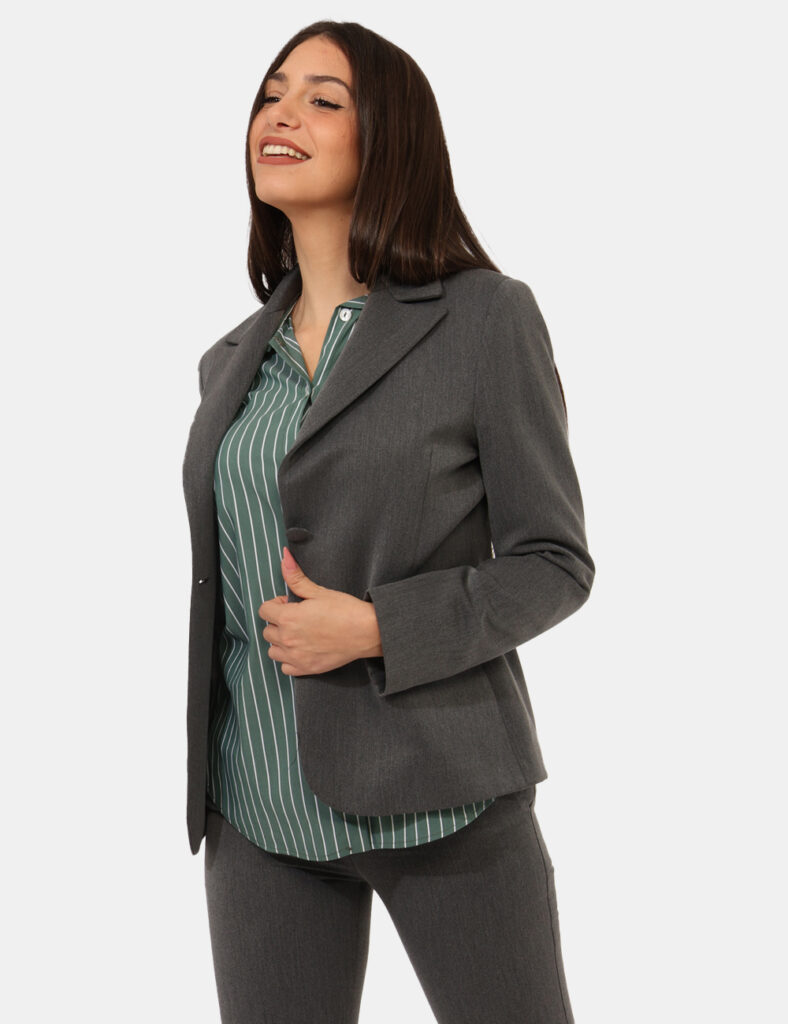 Abbigliamento donna scontato - Blazer Materica Grigio