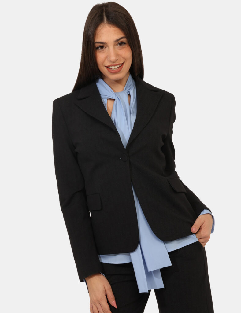 Abbigliamento donna scontato - Blazer Materica Nero
