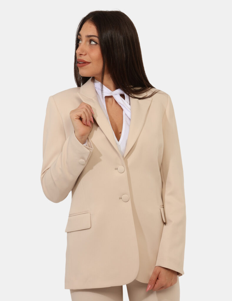 Abbigliamento donna scontato - Blazer Materica Panna