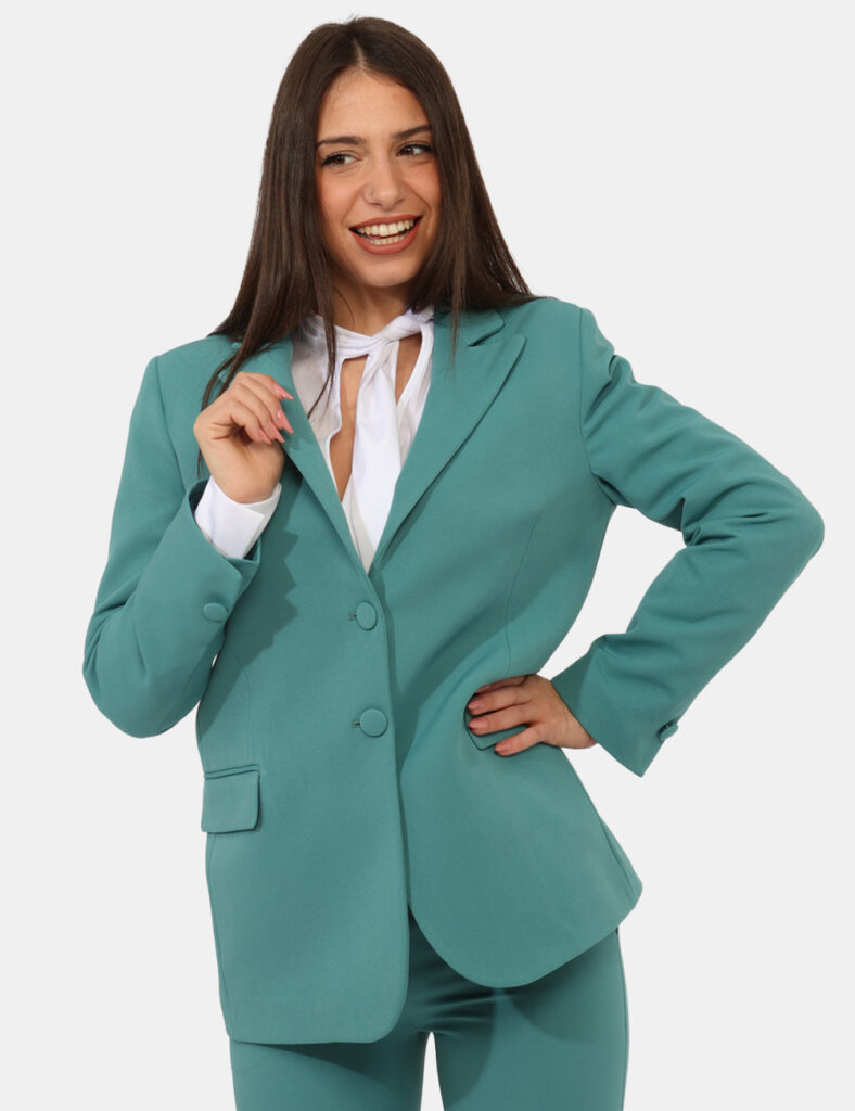 Abbigliamento donna scontato - Blazer Materica Verde
