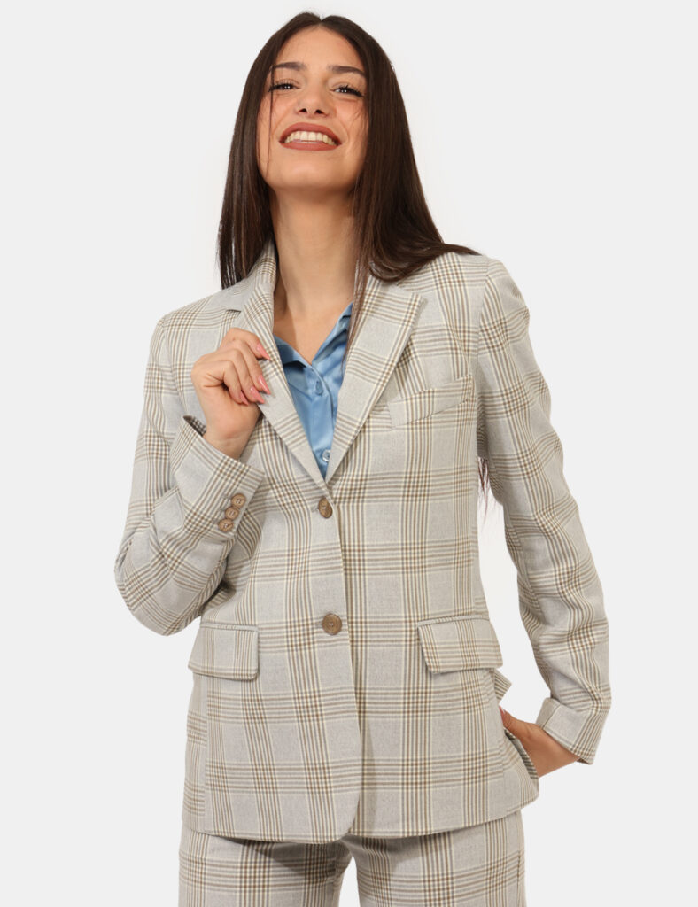 Abbigliamento donna scontato - Blazer Materica Grigio