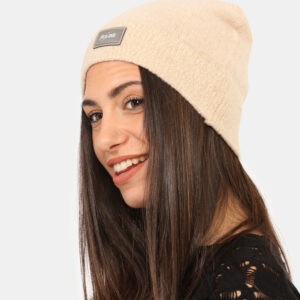 Cappello Yes Zee Beige - Cappellino modello berretto con risvoltino, in total beige, più patch logo brand e filo lurex dorat