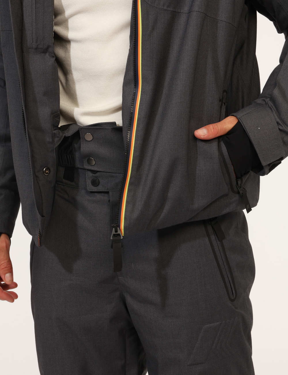 K3147IW-GI-CA_GRIGIO_AI25_4 Giacca da sci K-Way Grigio Taglia L - L’articolo appartiene al campionario esclusivo di stagione: pezzo unico.Cod. art. K314