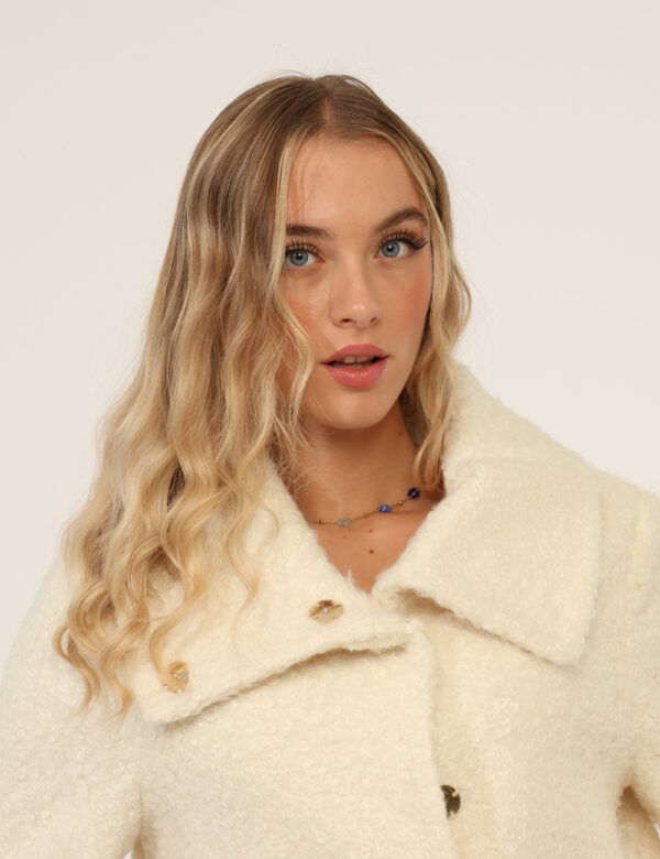 Cappotto Yes Zee Bianco - Cappotto con bottoni click clack.Cod. art. O056 KG00 OAVi ricordiamo che tutti i nostri articoli s
