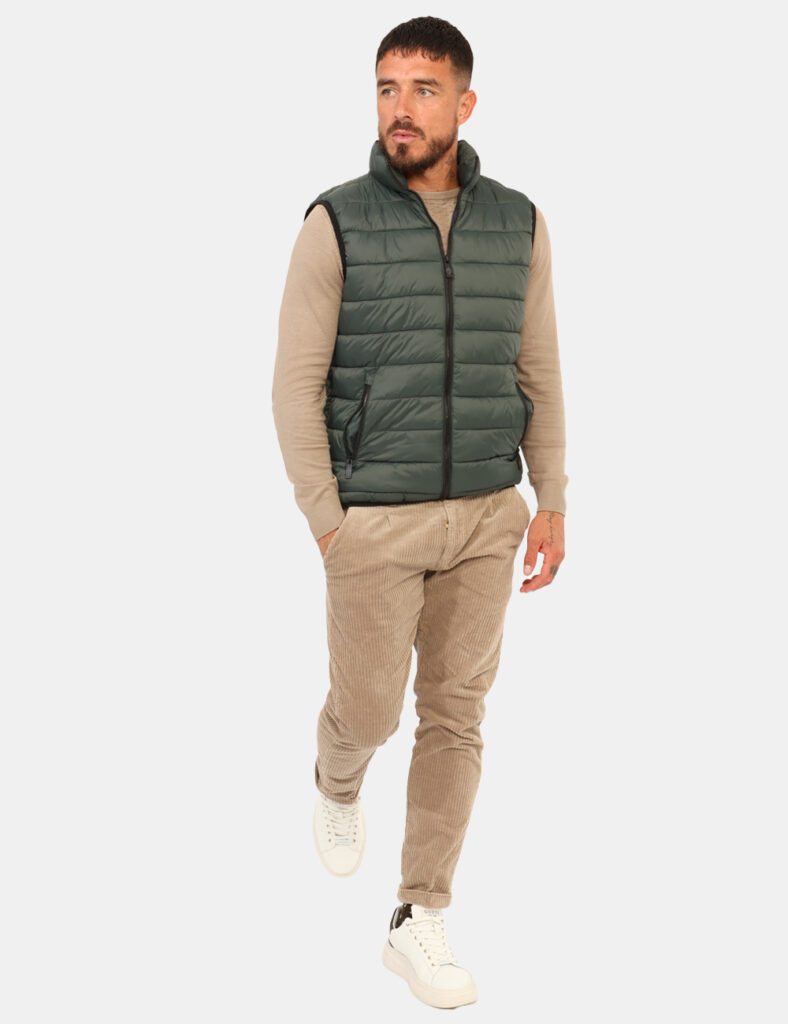 Pantaloni Yes Zee Beige - Pantaloni in simil velluto total beige, con tasche a taglio trasversale sul fronte e tasche a fess