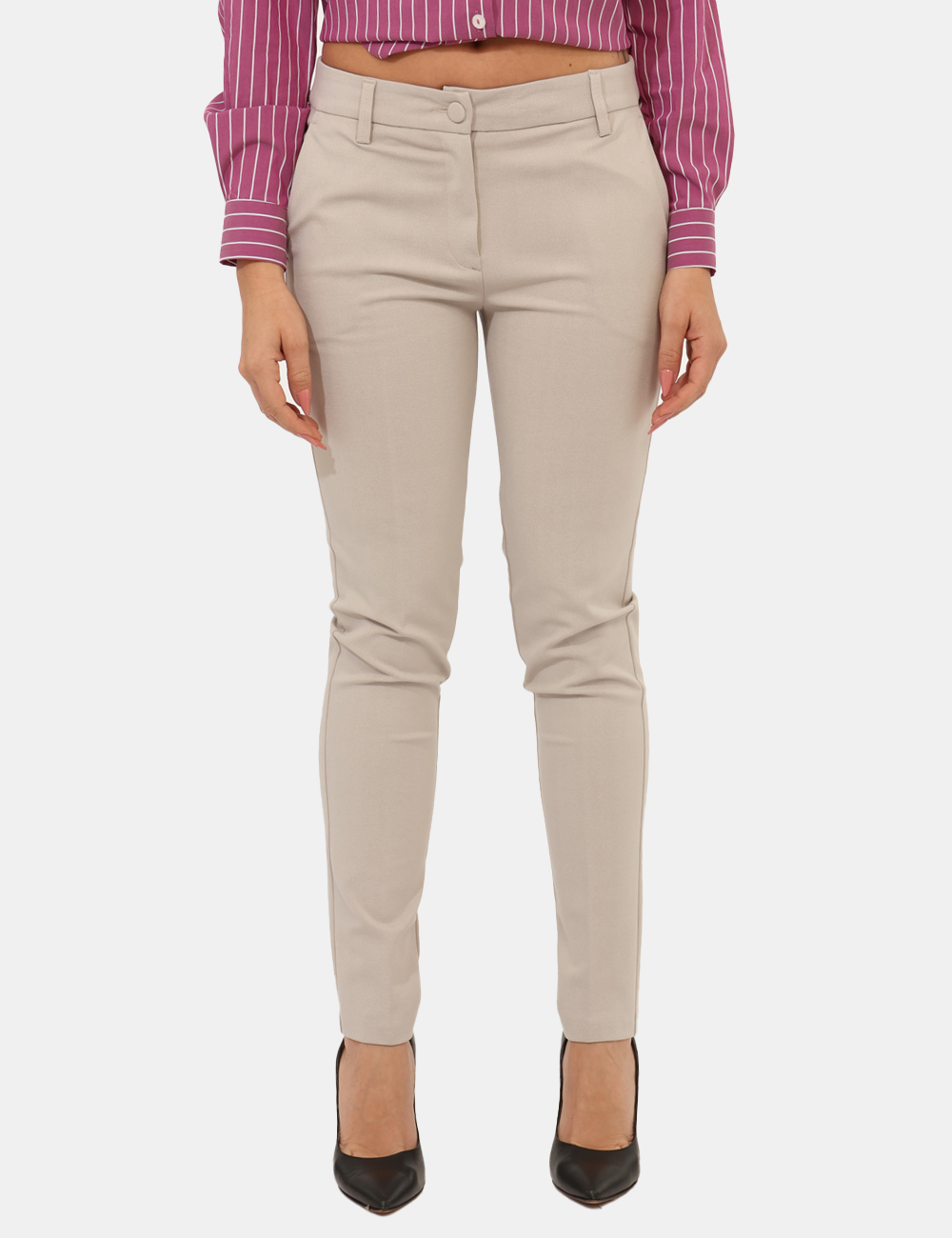 PD01SA25-TVP28-OA_SABBIA_AI25_6 Pantaloni Materica Beige - Pantaloni larghi, eleganti, in total sabbia con tasche a taglio trasversale. La vestibilità è mor