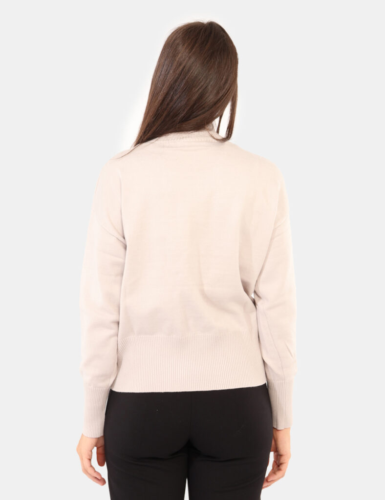 Maglione Rue De Clerie Rosa - Maglione dolcevita su fantasia rosa/lilla con riquadri e filo lurex. La vestibilità è morbida