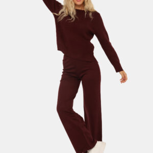 Pantaloni Rue De Clerie Bordeaux - Pantaloni in maglina, larghi, in total bordeaux. La vestibilità è morbida e regolabile gr