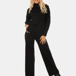 Pantaloni Rue De Clerie Nero - Pantaloni in maglina, larghi, in total nero. La vestibilità è morbida e regolabile grazie ad