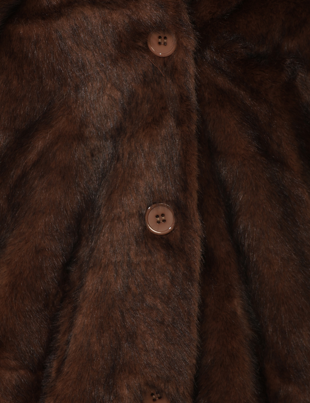 2922-OA_MORO_AI25_4 Pelliccia Materica Marrone - Pelliccia di media lunghezza in total marrone testa di moro, con scollo generoso. La vestibilit