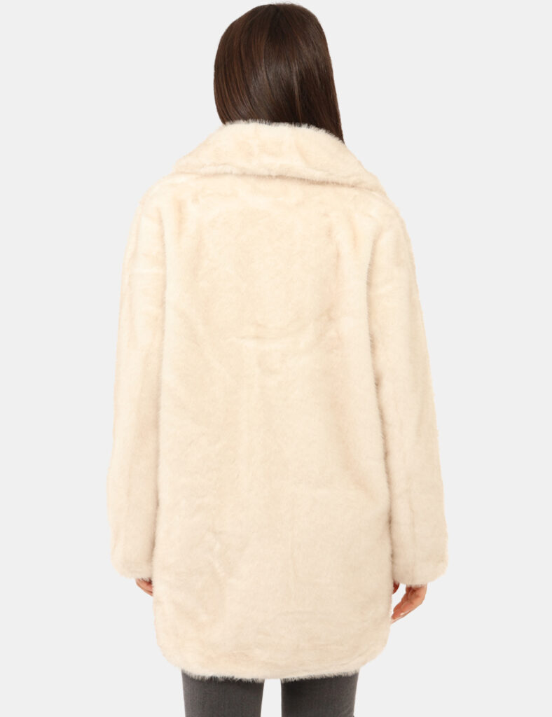 Abbigliamento donna scontato - Pelliccia Materica Panna