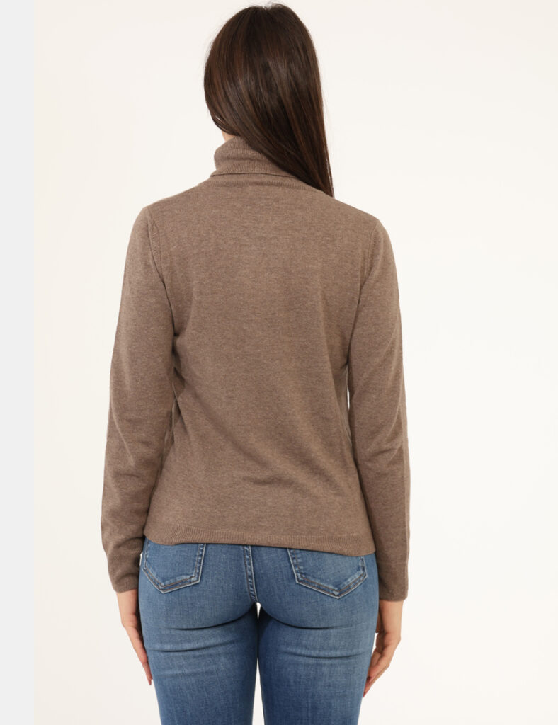 Maglione Rue De Clerie Luxury Marrone - Maglione modello dolcevita, in misto lana e cashmere, total marrone noce. La vestibi