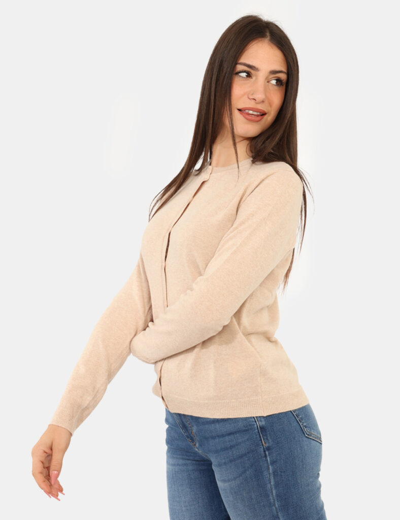 Cardigan e pullover da donna - Cardigan Rue De Clerie Luxury Beige
