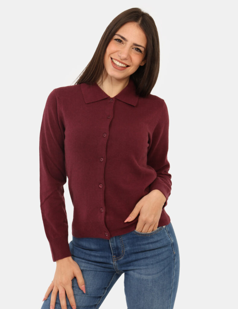 Cardigan e pullover da donna - Maglione Rue De Clerie Luxury Bordeaux
