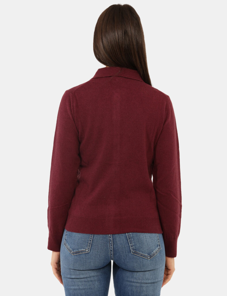 Cardigan e pullover da donna - Maglione Rue De Clerie Luxury Bordeaux