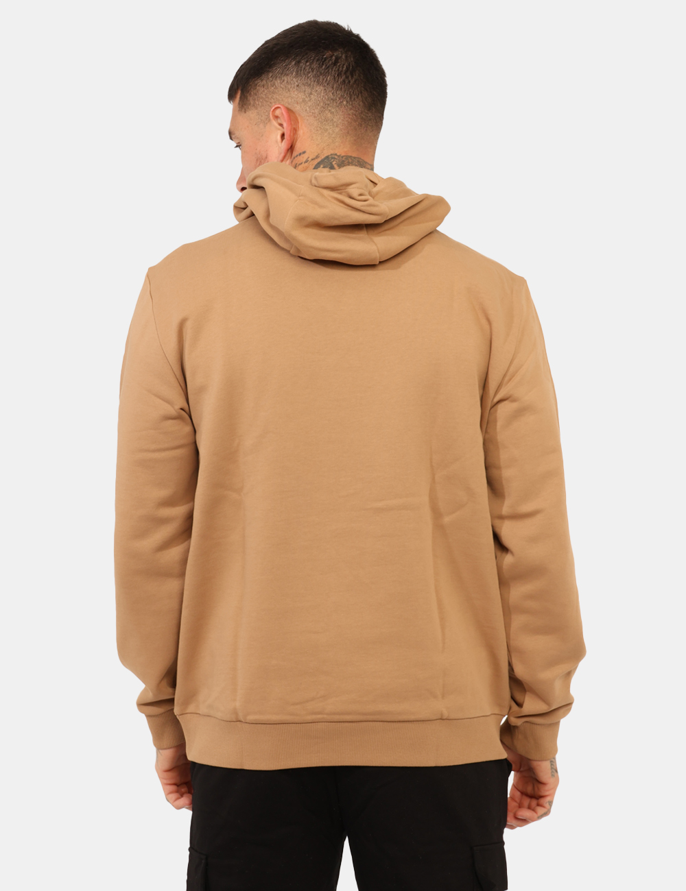 7M001190-AF17787-OA_TIGERS-EYE_AI25_2 Felpa EA7 Marrone - Felpa con cappuccio, interno garzato, in total marrone con stampa logo brand in versione dorata. Present