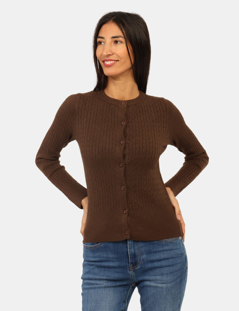 Maglia scontata - Cardigan Materica Marrone