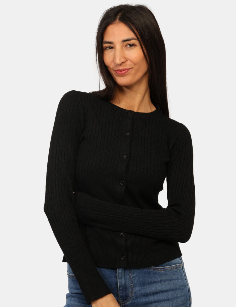 Maglia scontata - Cardigan Materica Nero