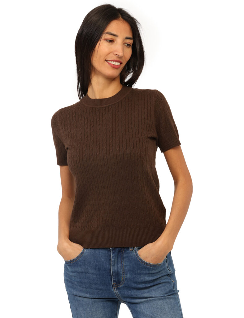 Maglia scontata - Maglia a maniche corte Materica Marrone