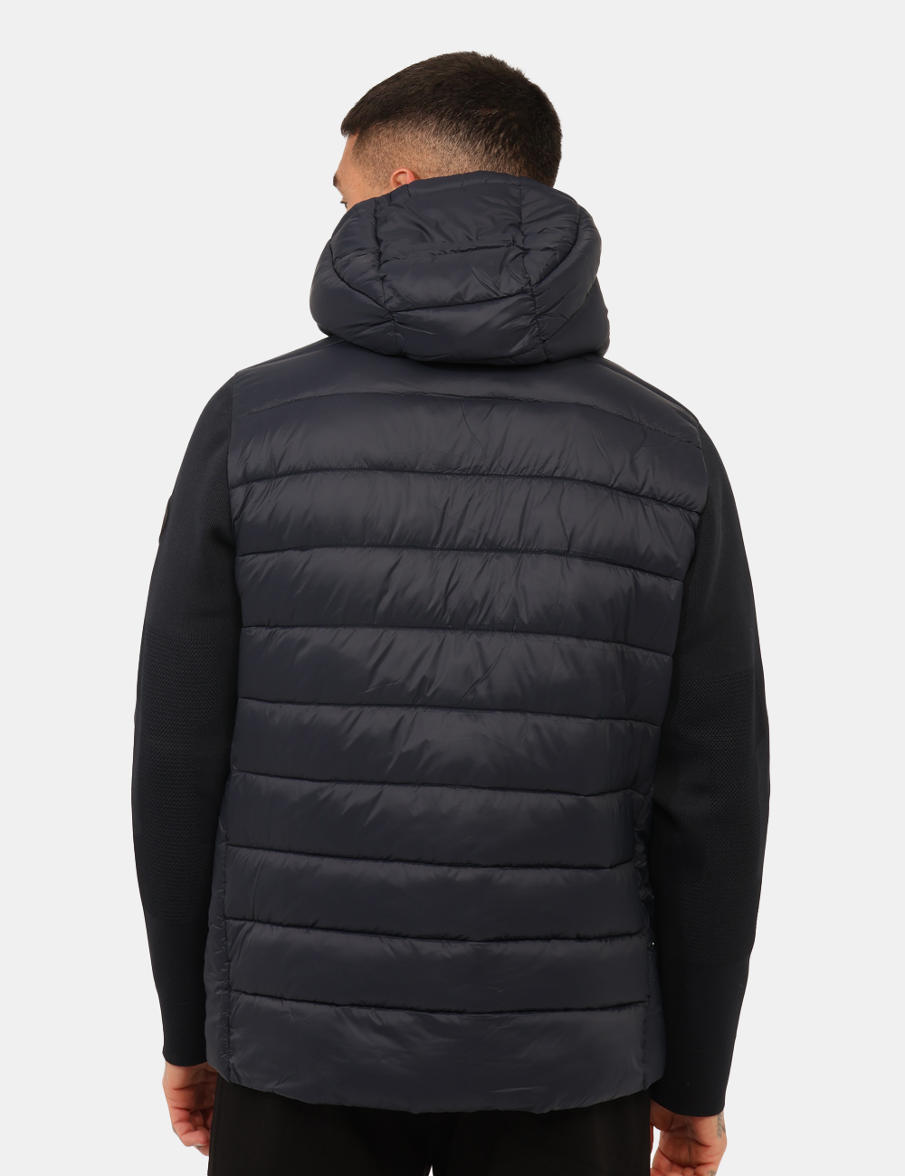 CANKA25-OA_BLU_AI25_2 Piumino Braddock Blu - Piumino con cappuccio in total blu e maniche in tessuto, più tasche a taglio trasversale. La vestibil