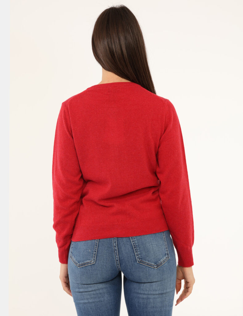 Cardigan e pullover da donna - Maglione Rue De Clerie Luxury Rosso