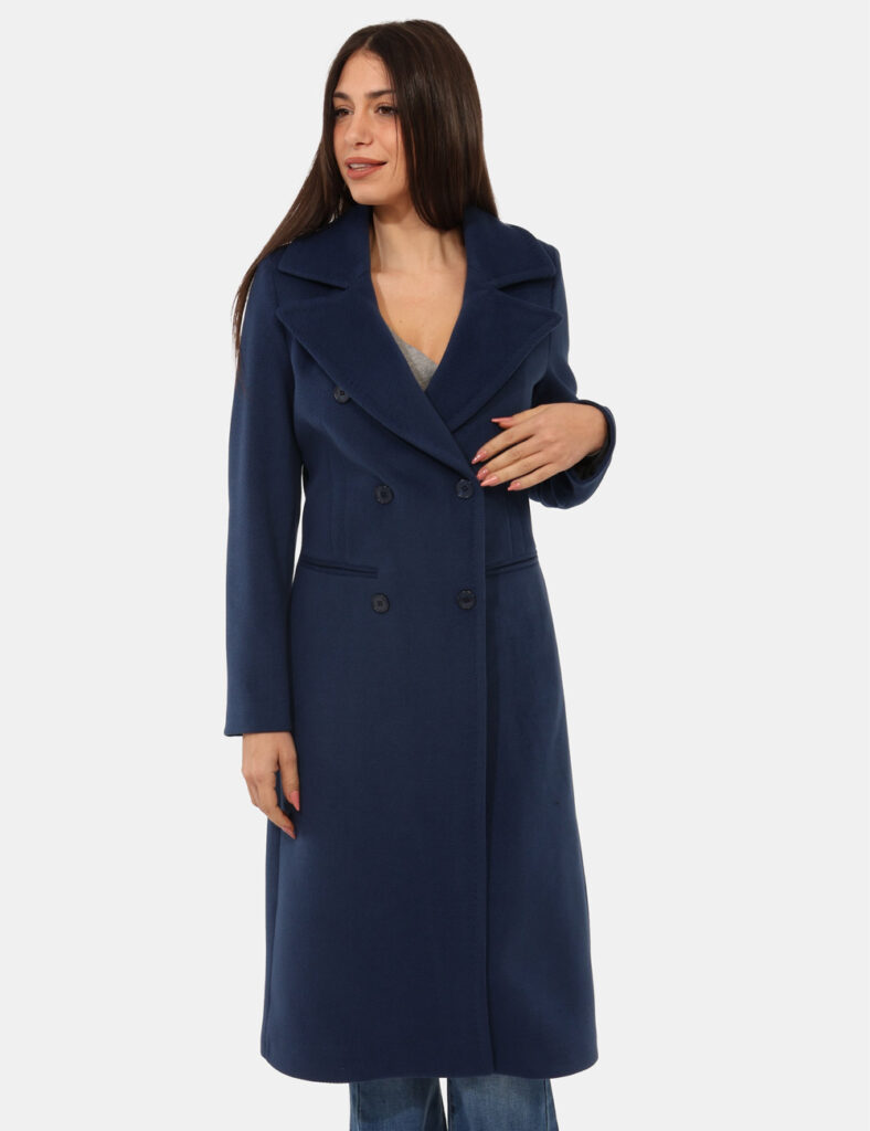 Abbigliamento donna scontato - Cappotto Materica Blu