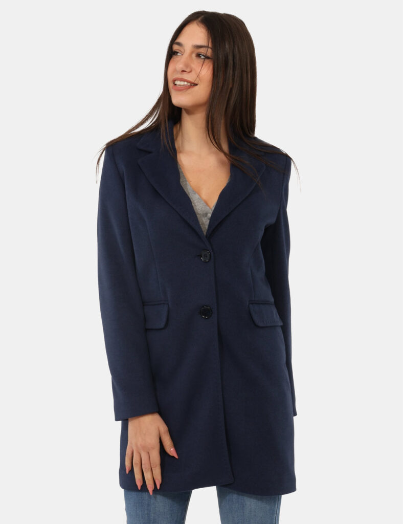 Abbigliamento donna scontato - Cappotto Materica Blu