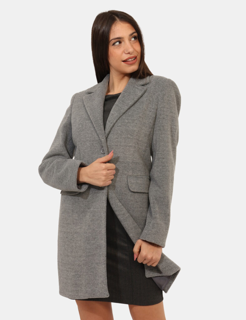 Abbigliamento donna scontato - Cappotto Materica Grigio