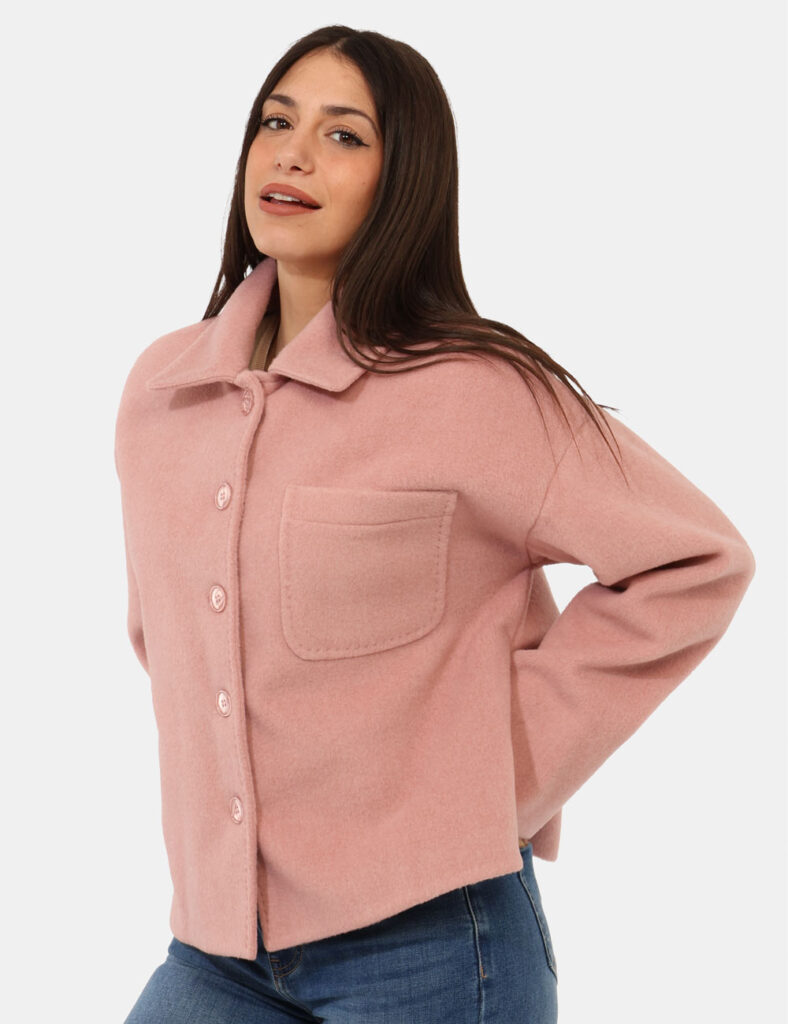 Abbigliamento donna scontato - Cappotto Materica Rosa