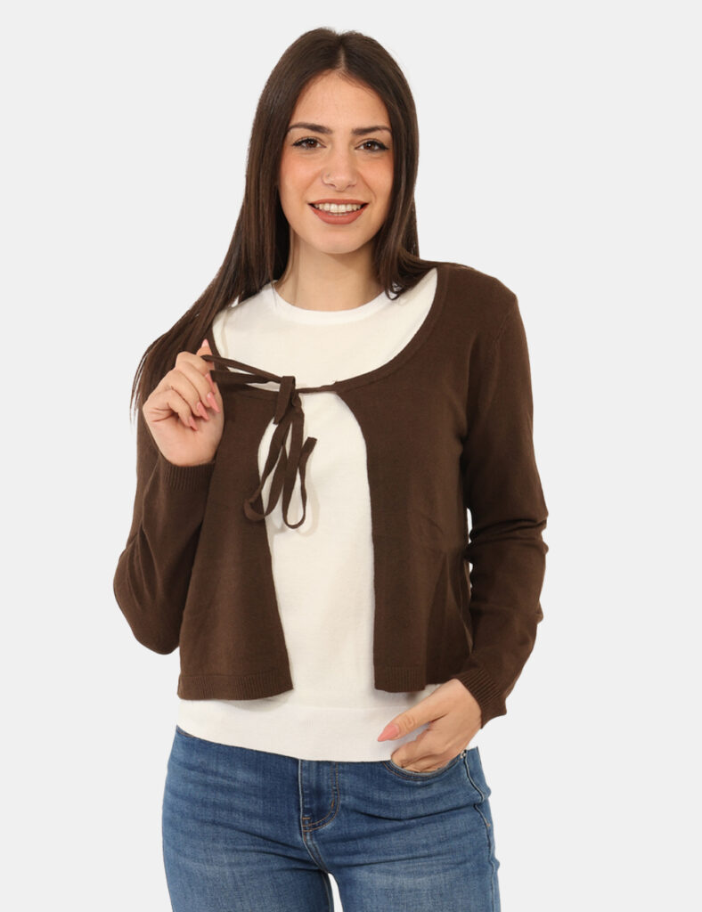 Abbigliamento donna scontato - Maglione Materica Marrone
