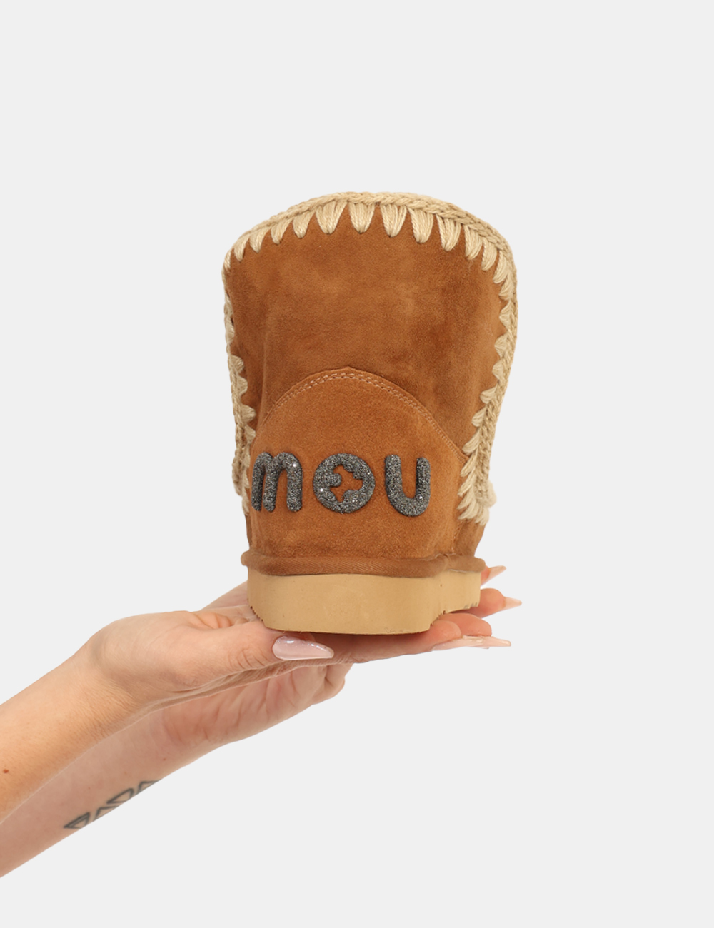 FW101050A-ESKIMO-18-OA_COG_AI25_4 Stivaletti Mou Marrone - Stivaletti in misto lana, tessuto scamosciato marrone chiaro con dettagli in corda ed interno caldo