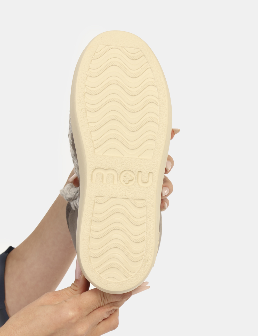 FW411001A-ESKIMO-BOLD-OA_NGRY_AI25_2 Stivaletti Mou Grigio - Stivaletti in misto lana, tessuto scamosciato grigio chiaro con dettagli in corda ed interno caldo i