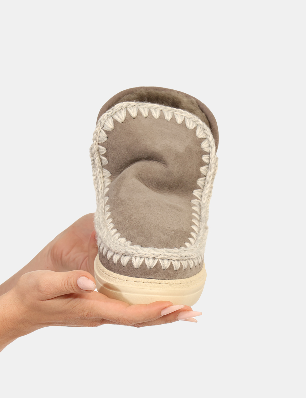 FW411001A-ESKIMO-BOLD-OA_NGRY_AI25_4 Stivaletti Mou Grigio - Stivaletti in misto lana, tessuto scamosciato grigio chiaro con dettagli in corda ed interno caldo i